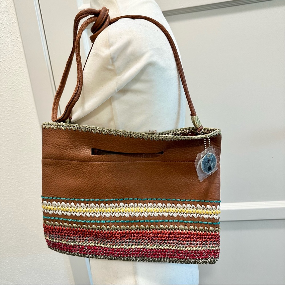 The Sak Linden Convertible Crossbody Clutch Brown Multicolor Crochet Bag